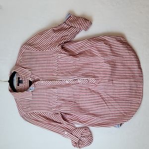 Tommy Hilfiger Women's Half button-up Top Stripes Red White Size Medium